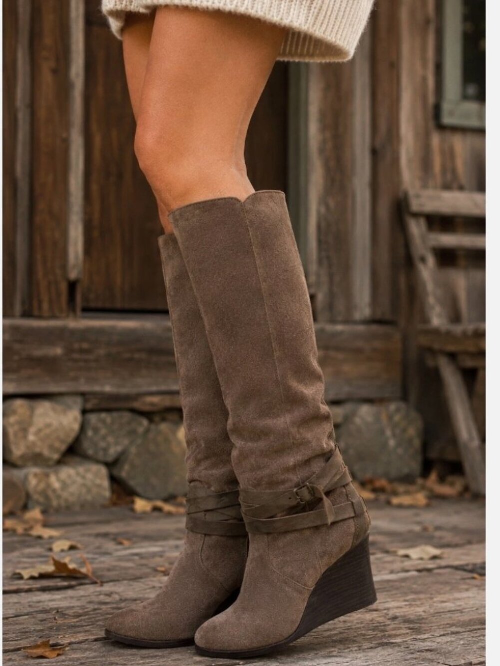 EMU Austrailia Women’s Tarlo Tall Brown Suede Knee-High Boots Sz 11 No Buckle